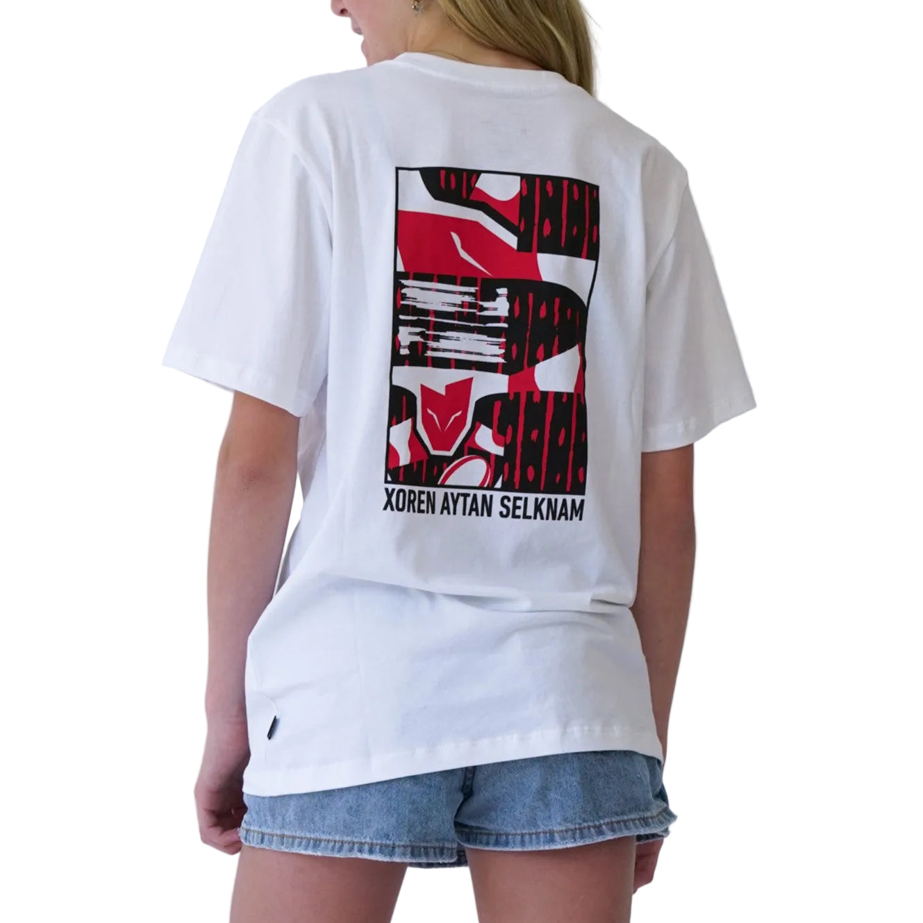 Polera Urbana Selknam Cuadro Niños BLANCA