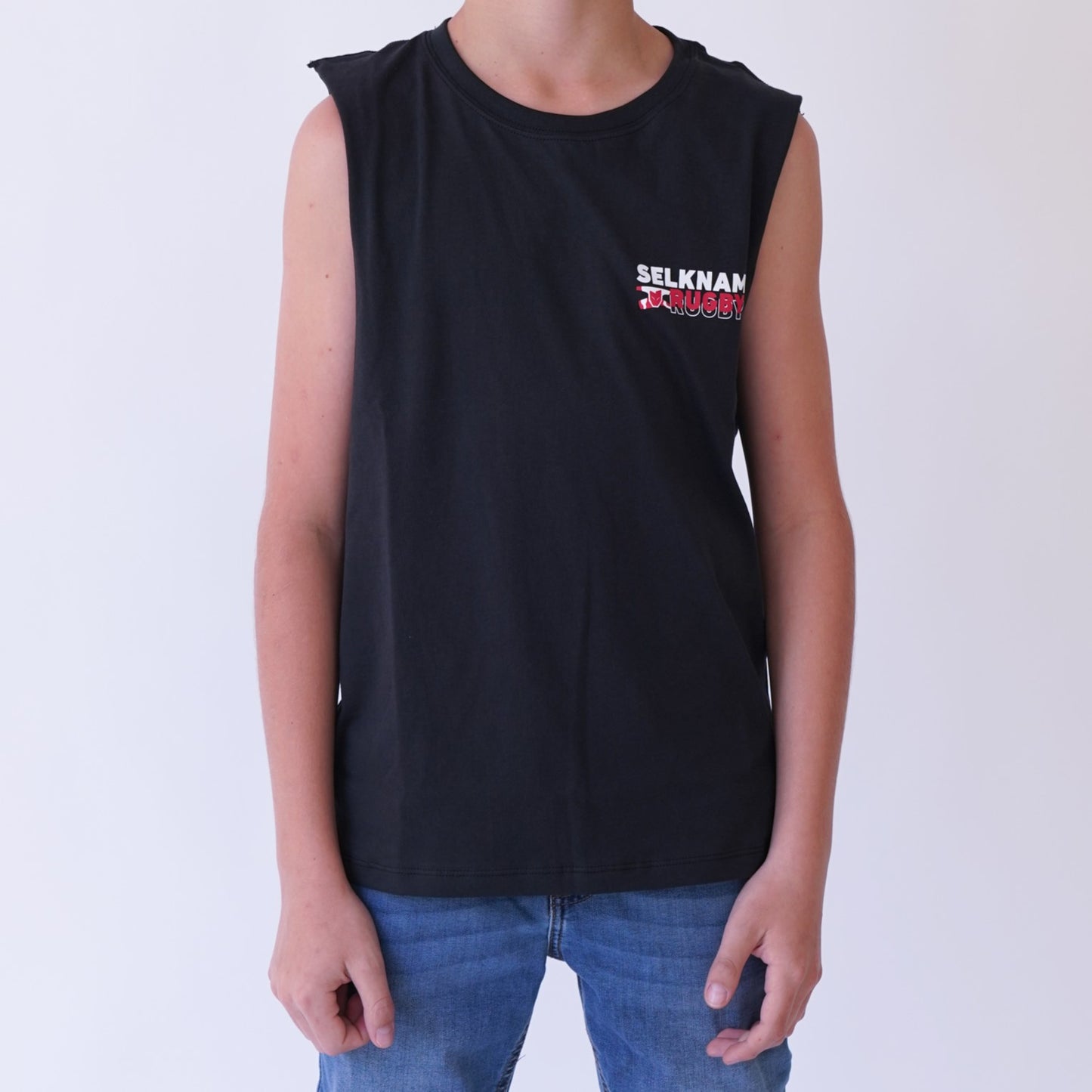 Polera Musculosa Urbana Selknam POP 24 Niños NEGRA