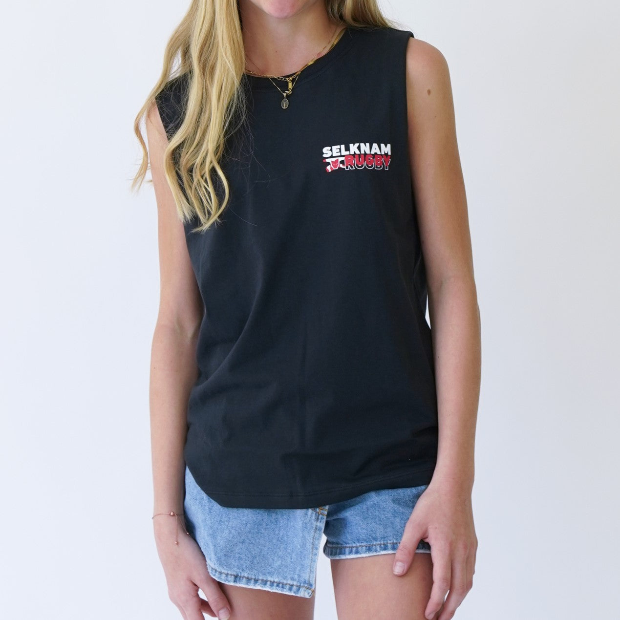 Polera Musculosa Urbana Selknam POP 24 Niños NEGRA
