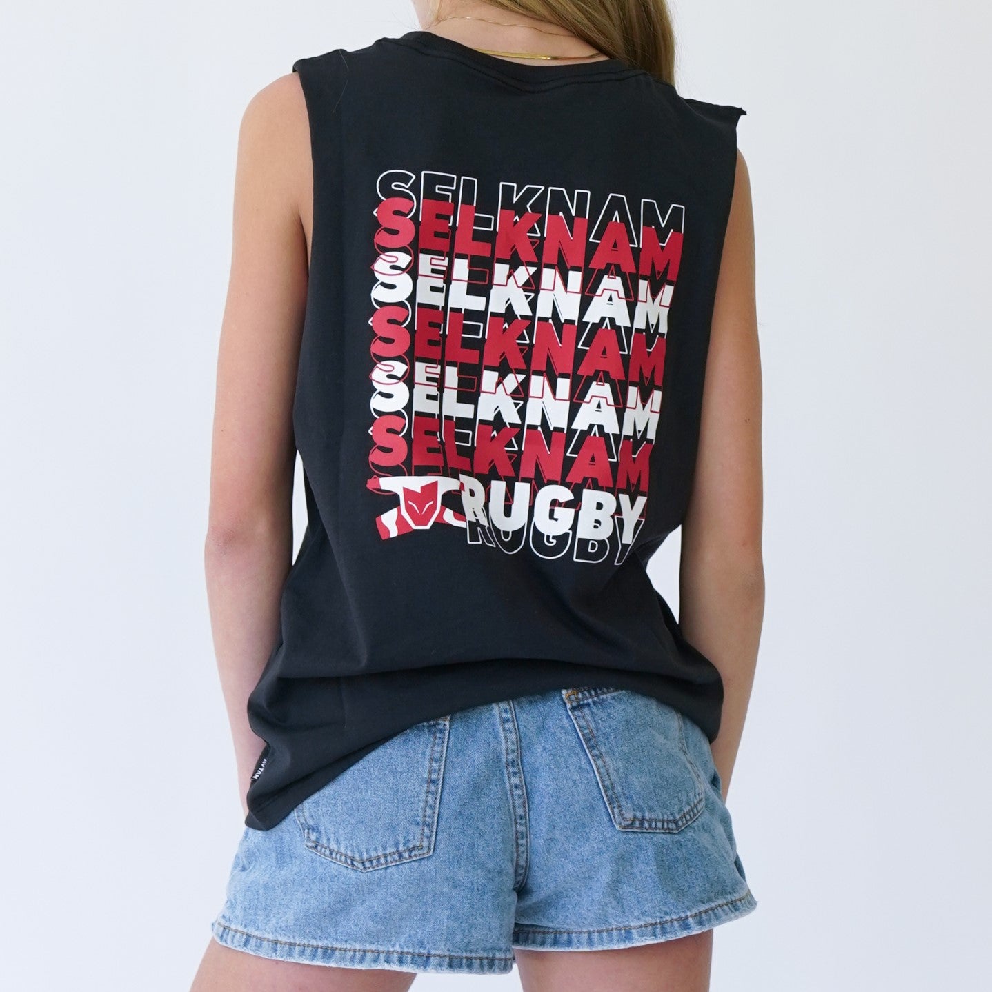 Polera Musculosa Urbana Selknam POP 24 Niños NEGRA