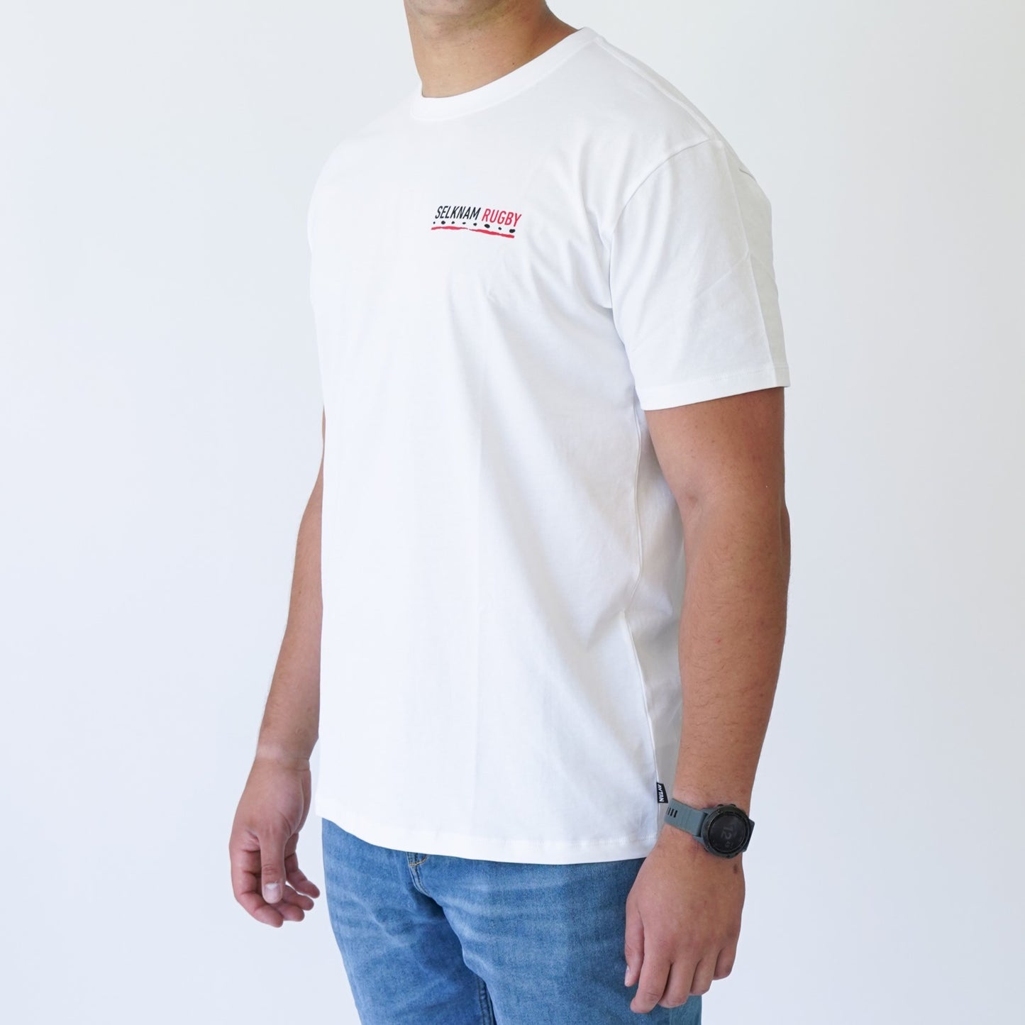 Polera Urbana Selknam Cuadro BLANCA