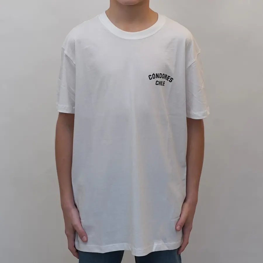 Polera Urbana Cóndores Caricatura Francia Niños BLANCA