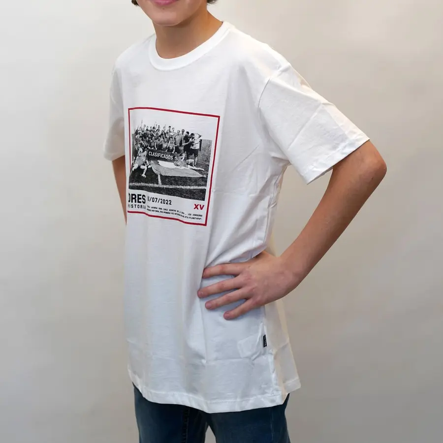 Polera Urbana Cóndores Clasificados Niños BLANCA