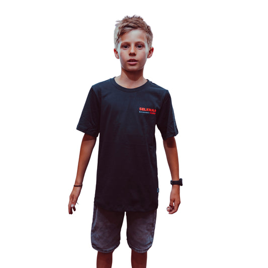 Polera Urbana Niños Selknam Tribal 2026 Negra