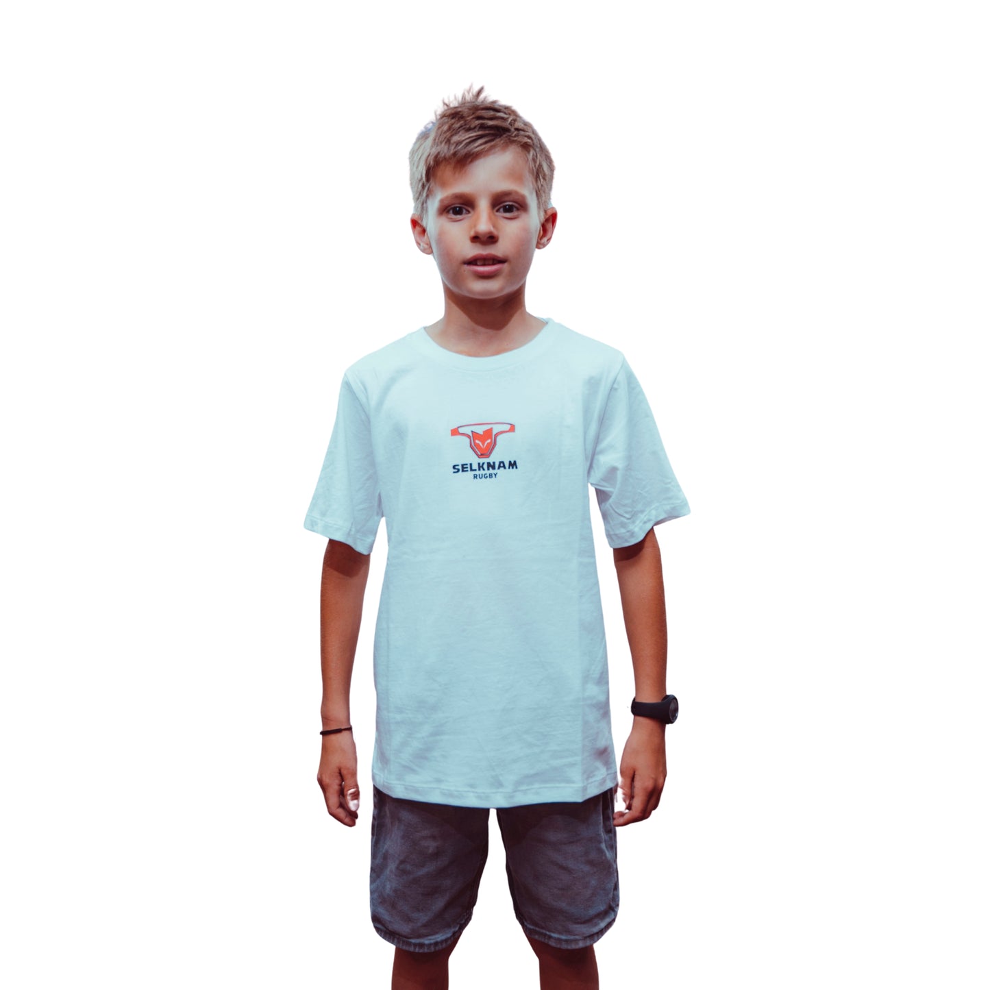 Polera Urbana Niños Selknam Tribal 2026 Blanca