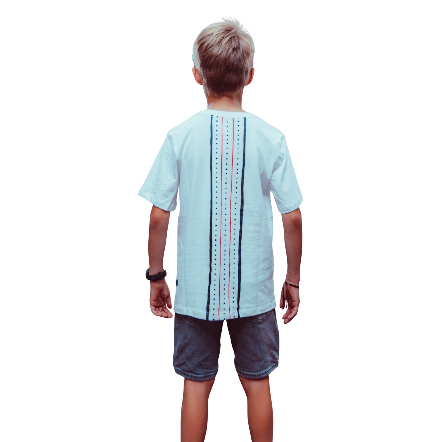 Polera Urbana Niños Selknam Tribal 2026 Blanca